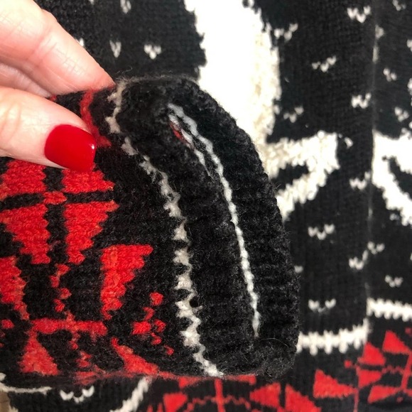 RARE J. JILL Fair Isle Christmas Wool Reindeer Sweater Zip Cardigan SP Holiday - Picture 6 of 8